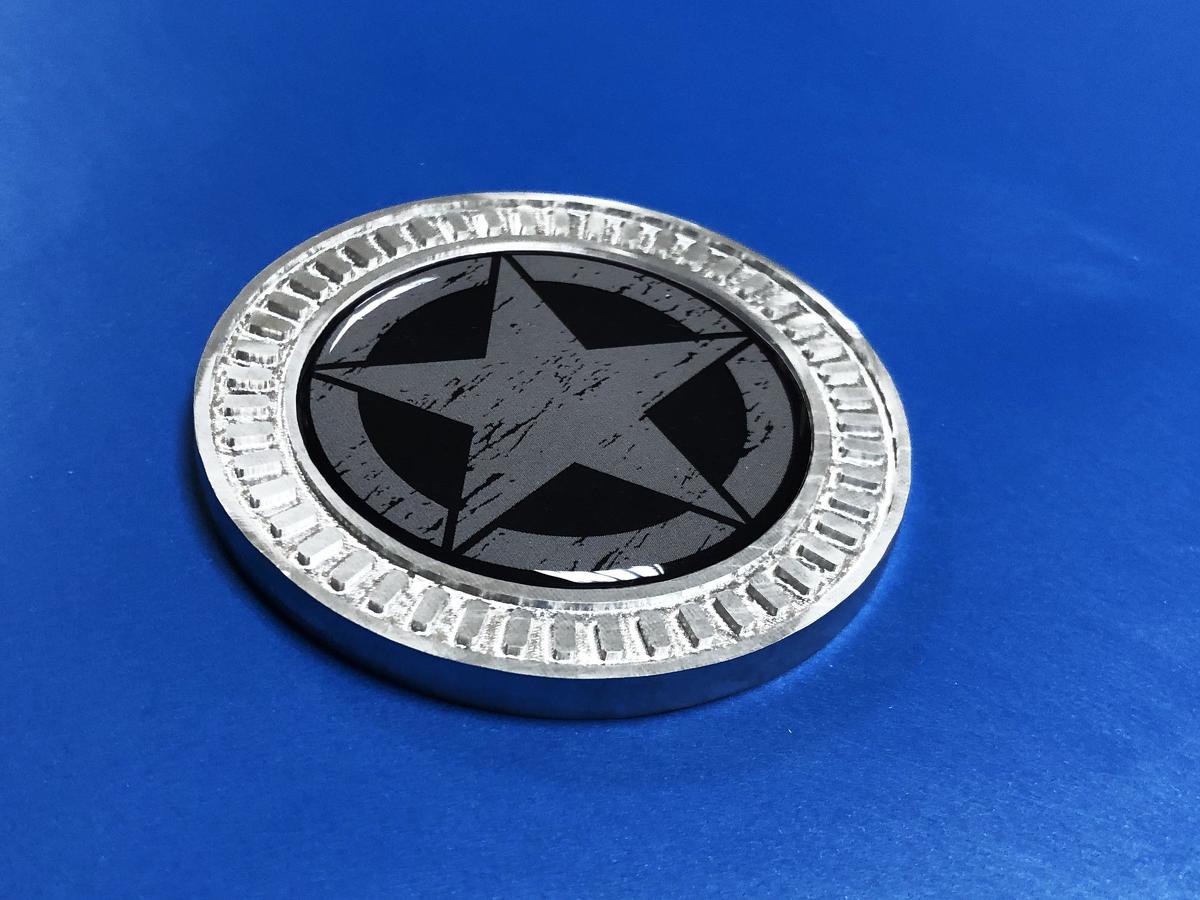 Distintivo 3D Stella militare Emblema laterale del letto in metallo e alluminio per Jeep Wrangler JL JK YJ TJ
