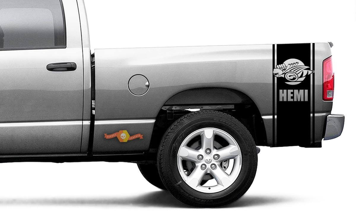 Kit Adesivi Vinile Fascetta Laterale Posteriore Rumble Bee Hemi per Dodge Ram 1500-3500