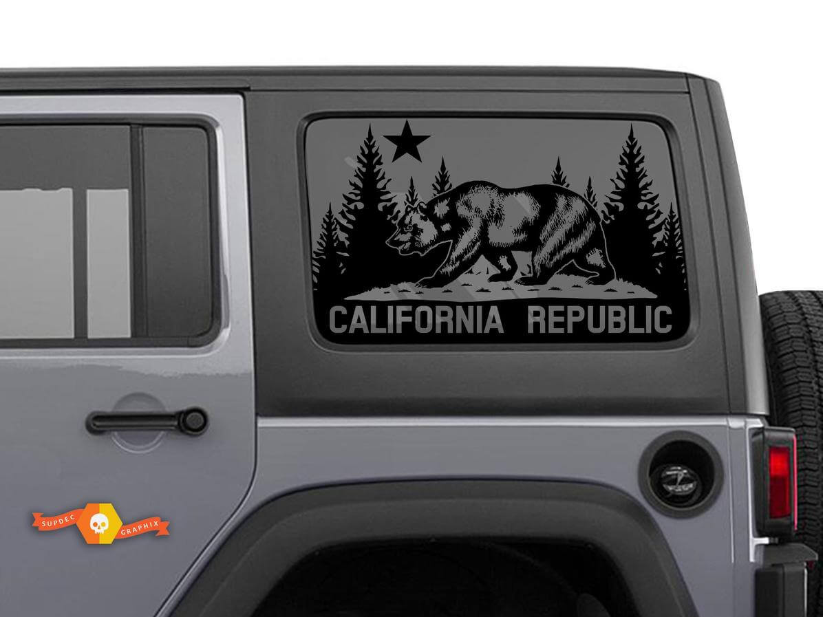 Jeep Wrangler Rubicon Hardtop California Republic Bear parabrezza adesivo decalcomania JKU JLU 2007-2019 o Tacoma 4Runner Tundra Suba Charger Challenger - 36

