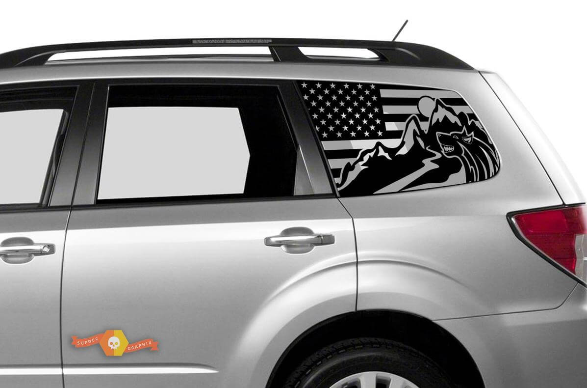 Suba Ascent Forester Hardtop USA Flag Forest Mountains Parabrezza Adesivo Decal JKU JLU 2007-2019 o Tacoma 4Runner Tundra Dodge Challenger Charger Wrangler Rubicon - 83

