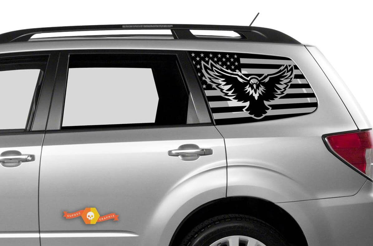 Decalcomania con aquila bandiera USA per lunotto posteriore Suba Forester | Design patriottico
