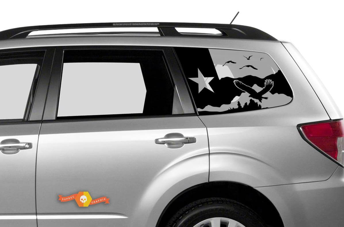 Adesivo per finestrino con stella del Texas e scena montana 2 per Subaru Forester