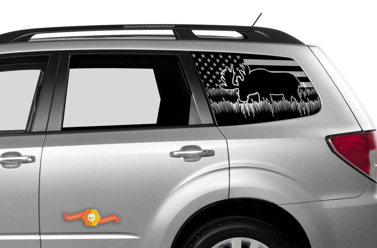 Suba Ascent Forester Hardtop USA Flag Moose parabrezza adesivo decalcomania JKU JLU 2007-2019 o Tacoma 4Runner Tundra Dodge Challenger Charger Wrangler Rubicon - 97
