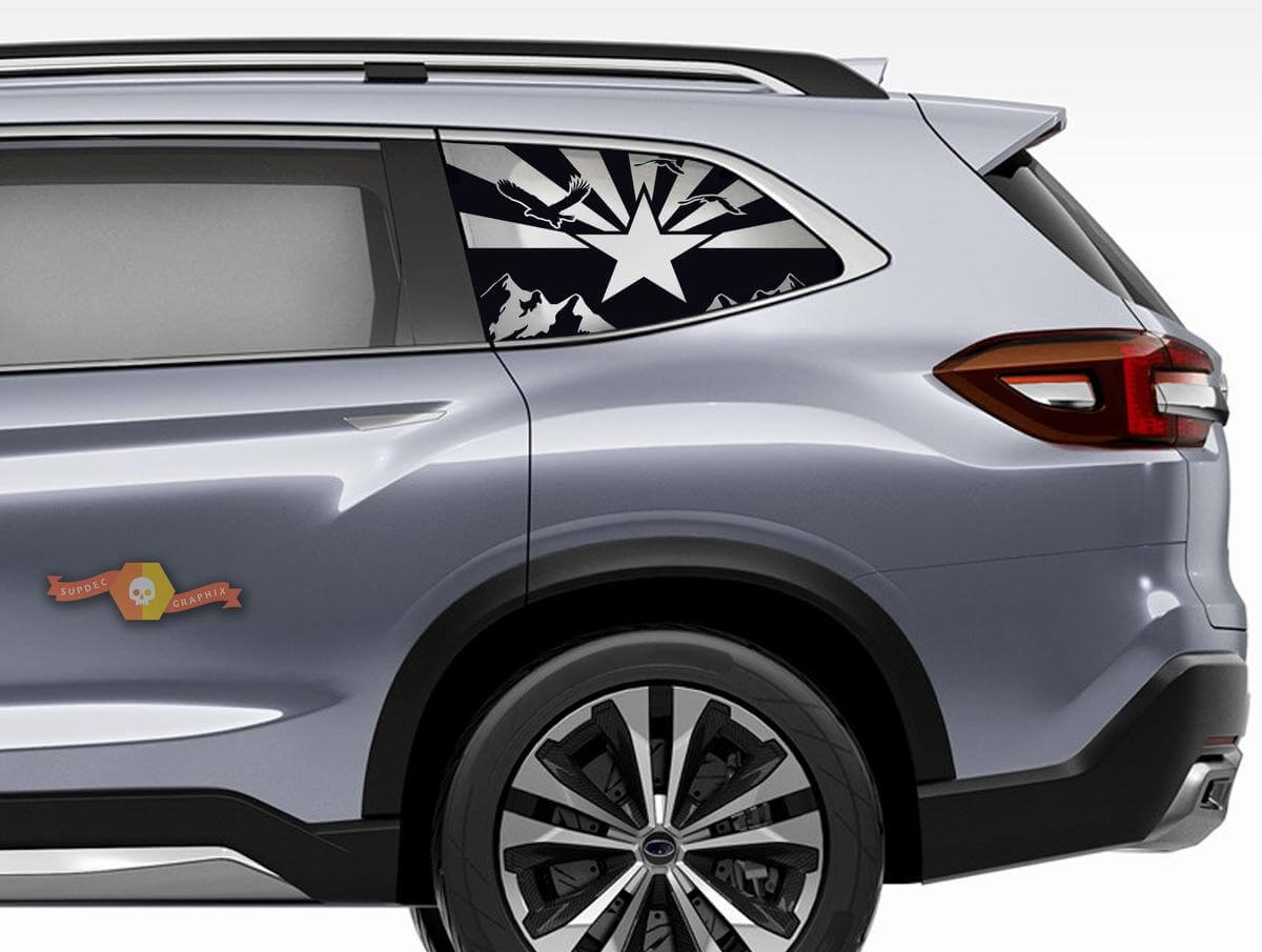 Suba Ascent Forester Hardtop USA Flag Mountains Flag Arizona Parabrezza Adesivo Decalcomania JKU JLU 2007-2019 o Tacoma 4Runner Tundra Dodge Challenger Charger Wrangler Rubicon - 104
