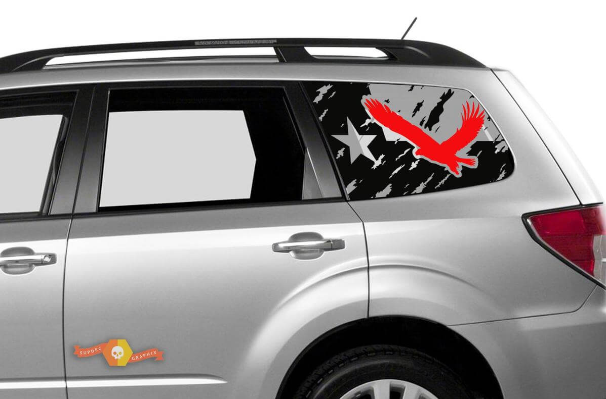 Suba Ascent Forester Hardtop USA Flag Mountains Texas Flag Eagle distrutto parabrezza adesivo decalcomania JKU JLU 2007-2019 o Tacoma 4Runner Tundra Dodge Challenger Charger Wrangler Rubicon - 105

