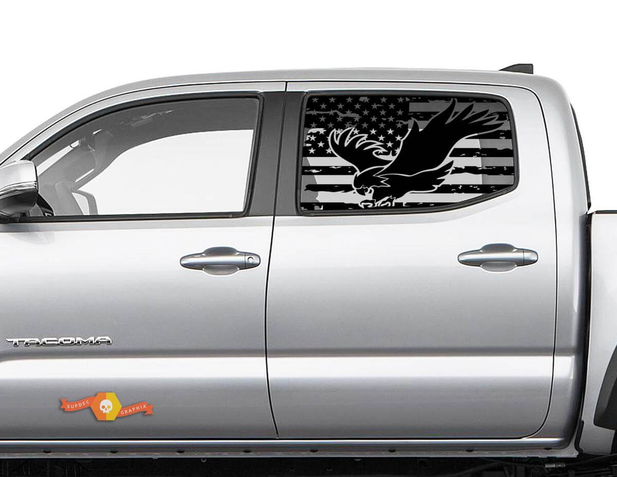 Toyota Tacoma 4Runner Tundra Hardtop USA Flag Forest Eagle parabrezza adesivo decalcomania JKU JLU 2007-2019 o Dodge Challenger Charger Suba Ascent Forester Wrangler Rubicon - 114
