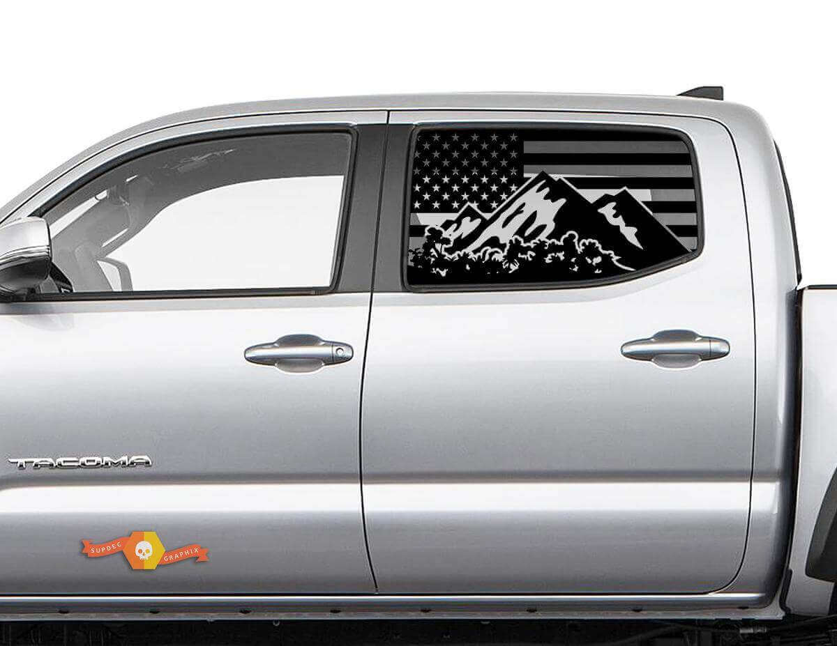 Adesivo in vinile con bandiera USA per finestra laterale Toyota Tacoma