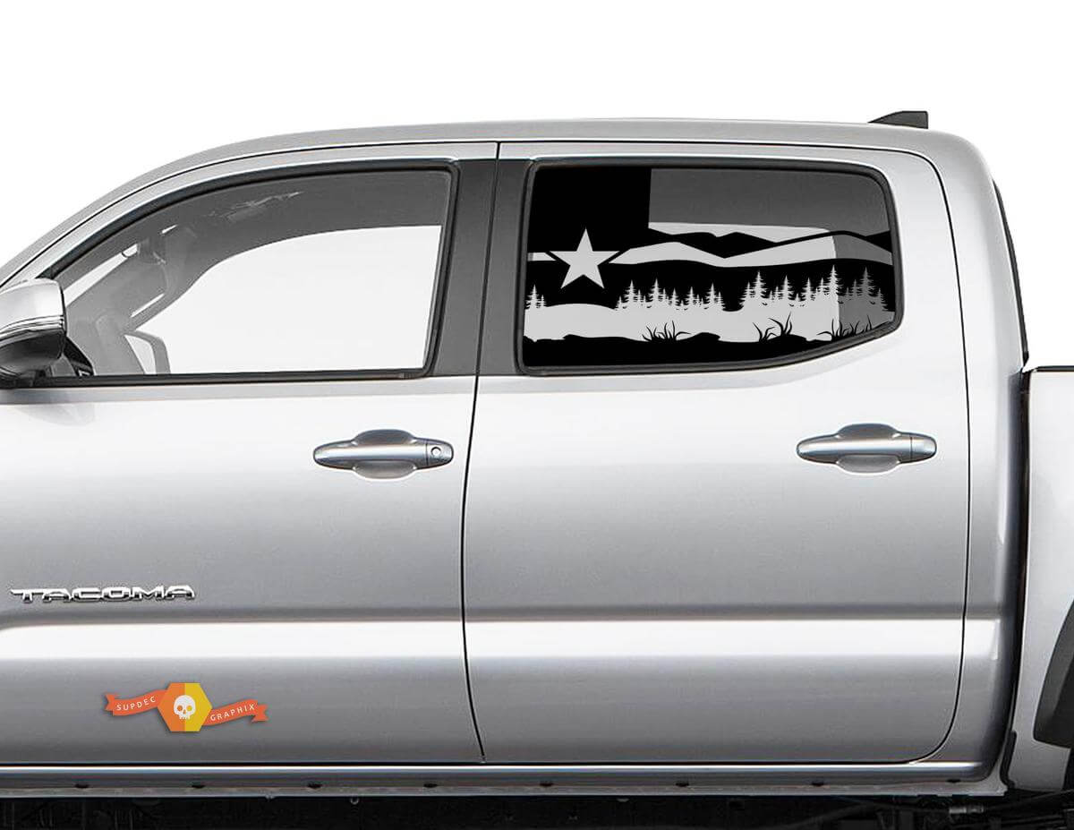 Toyota Tacoma 4Runner Tundra Hardtop bandiera Texas Forest Fields Eagle finestrino laterale
