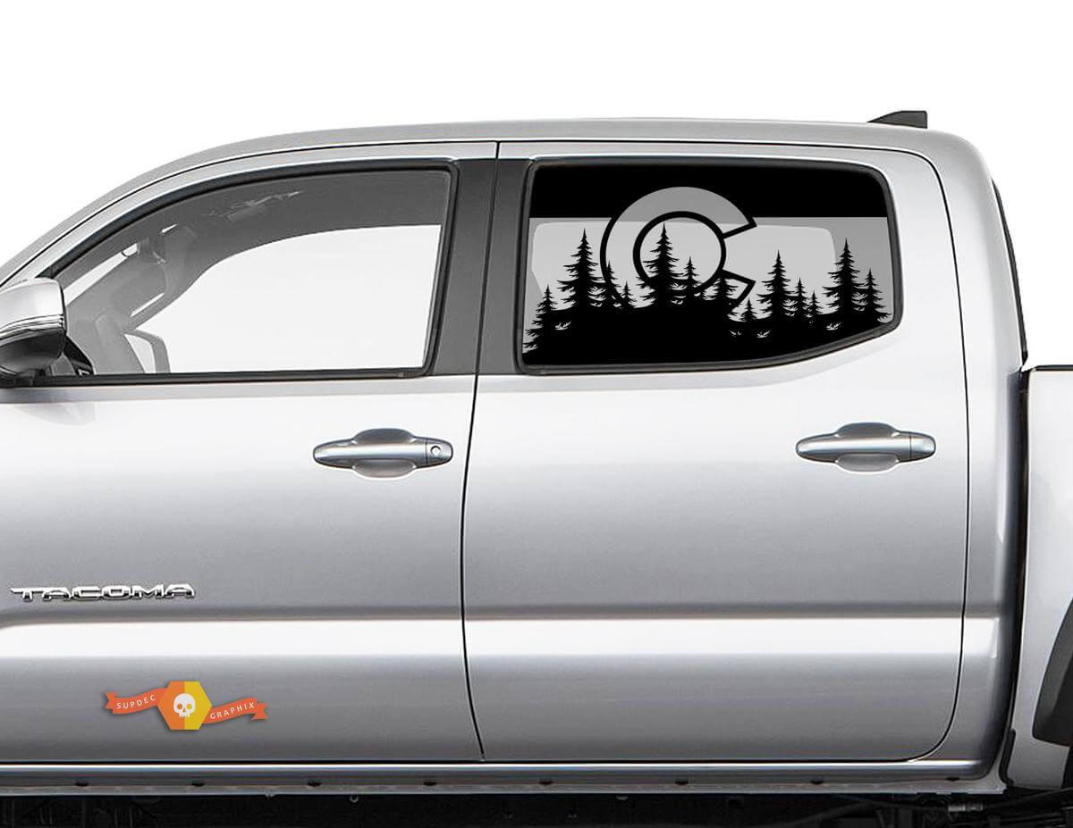 Decalcomanie per finestrini laterali con bandiera Colorado Forest per Toyota Tacoma 4Runner Tundra
