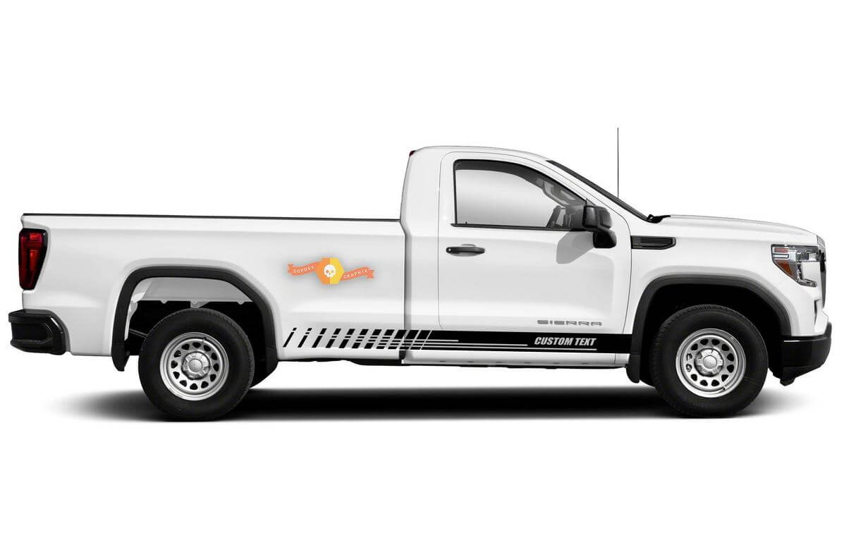 Adesivi decalcomanie in vinile strisce pannello bilanciere racing per GMC Sierra 1500
