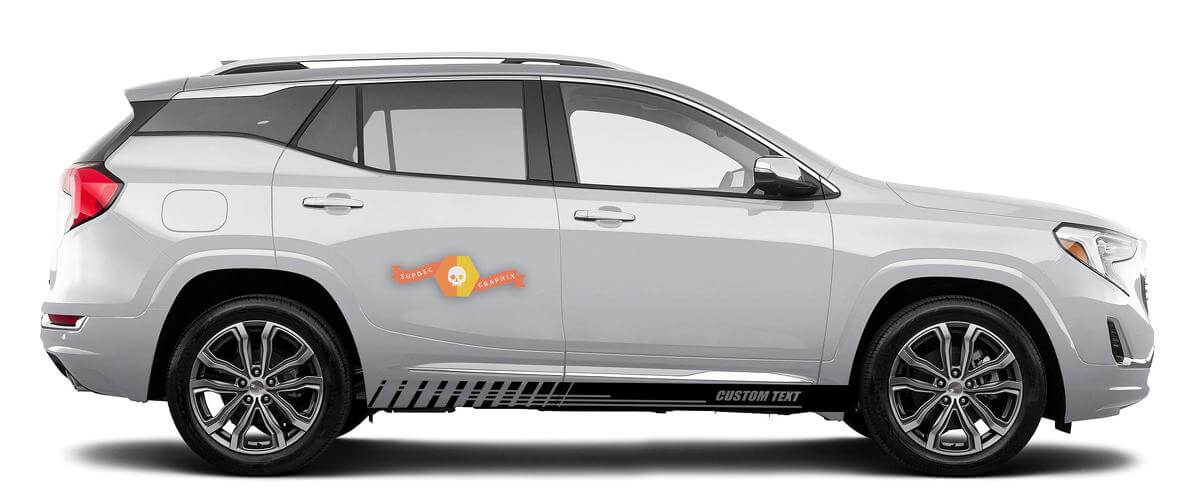 Adesivi per decalcomanie in vinile con strisce del pannello a bilanciere da corsa per terreno GMC
