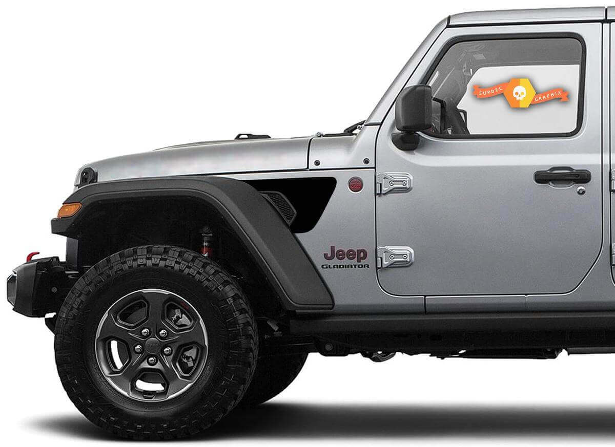 Kit adesivi in vinile blackout per prese d'aria parafango Gravity Style per Jeep Gladiator JT Wrangler JL JLU
