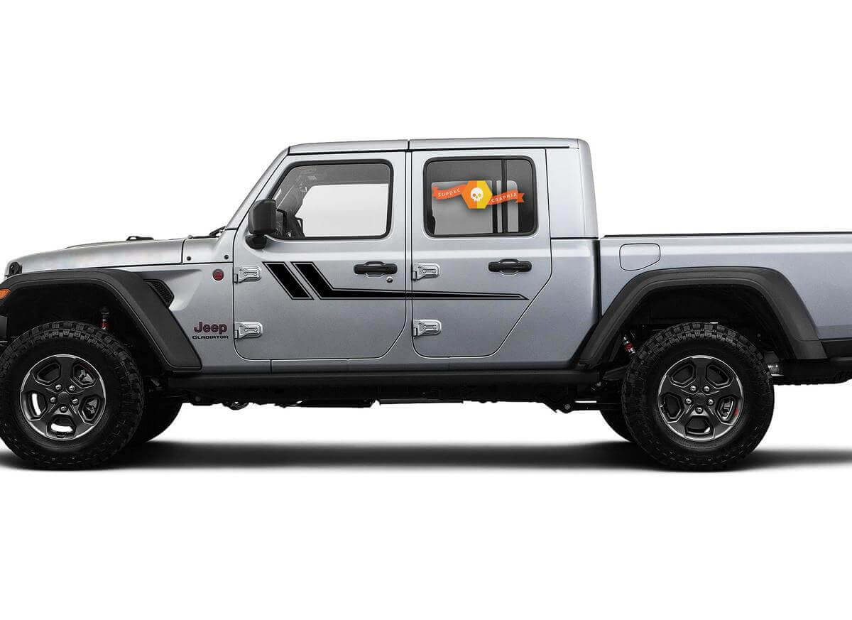 Kit Adesivi Vinile Doppio Contorno per Porta per Jeep Gladiator e Wrangler