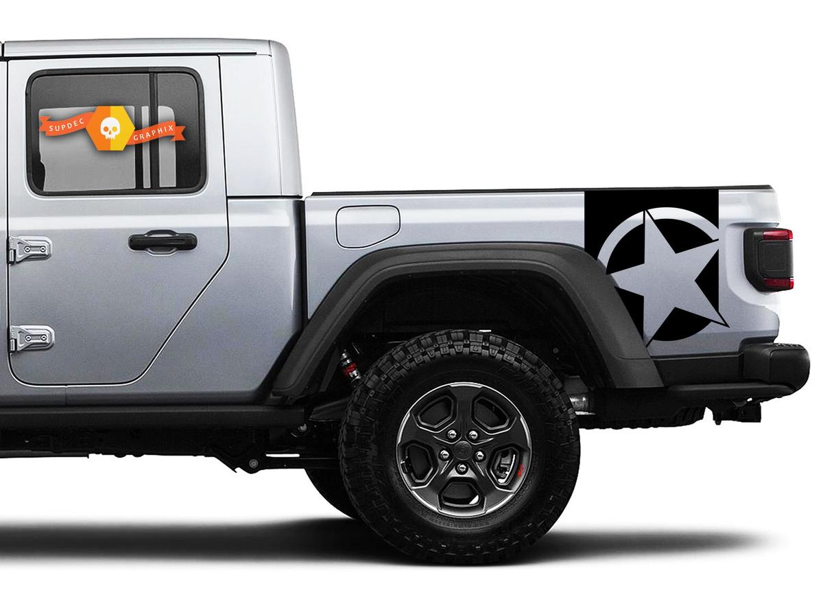 Coppia di strisce per porte laterali Jeep Gladiator Decalcomanie a stella Kit strisce grafiche in vinile per 2019 2020 2021 per entrambi i lati
