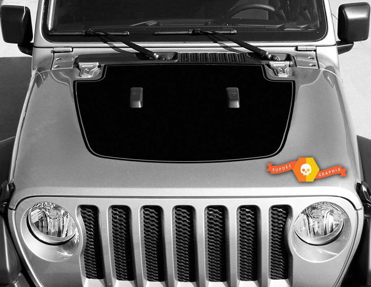 Adesivo in Vinile Blackout Outline per Cofano Jeep Gladiator & Wrangler
