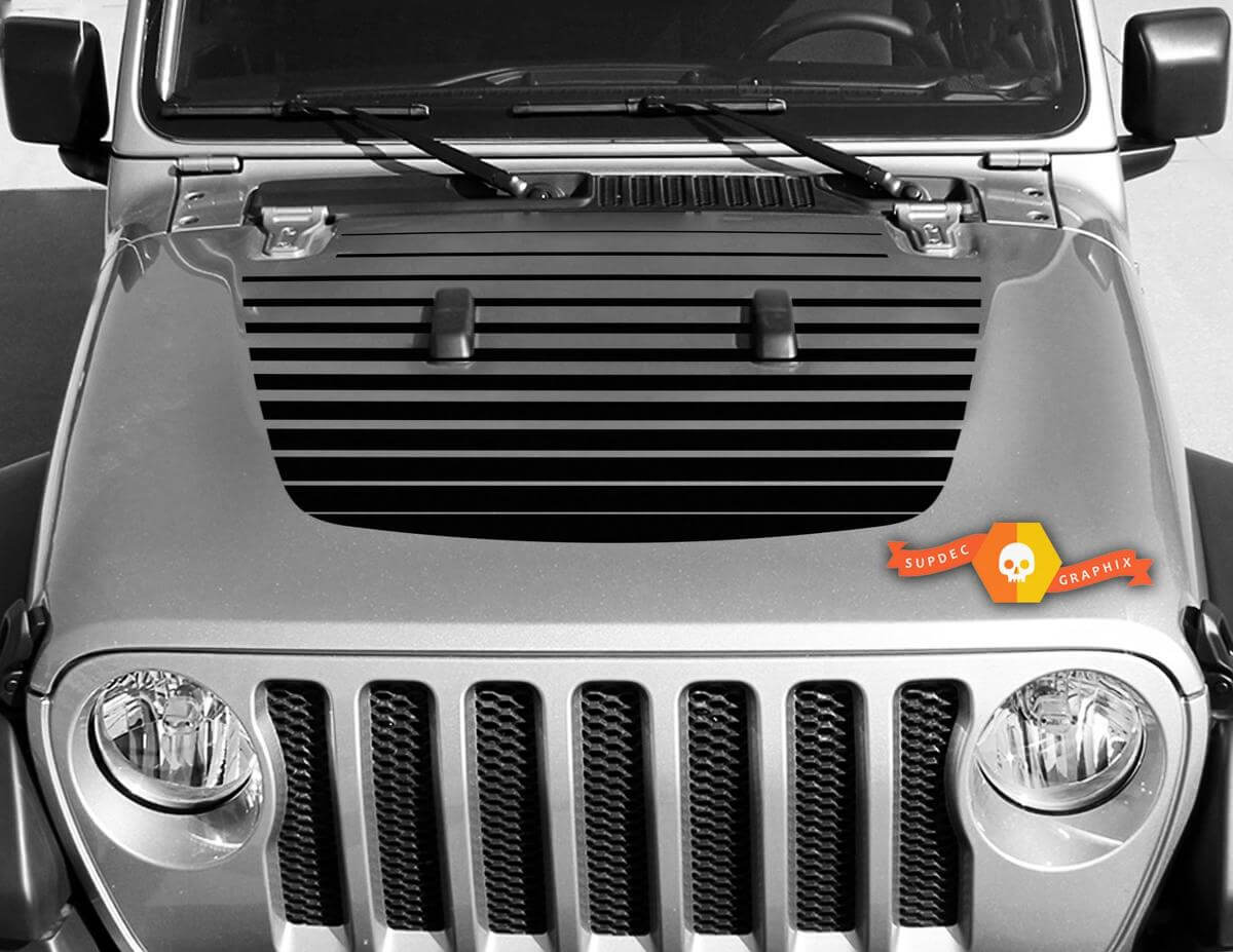 Adesivo Vinilico a Stile Strobo per Cofano Jeep Gladiator Wrangler