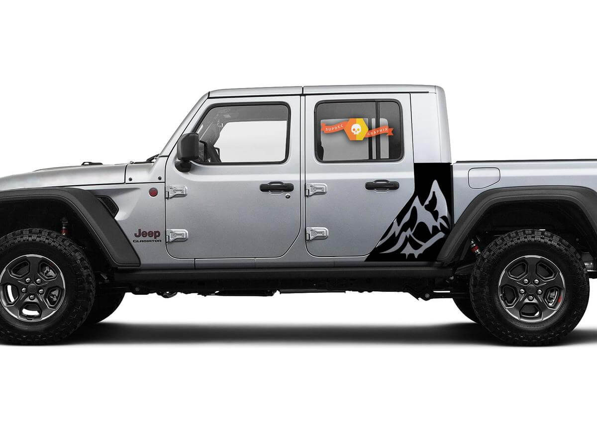 Kit di strisce grafiche in vinile per carrozzeria in stile Jeep Gladiator 2 Side Mountains 2018-2021
