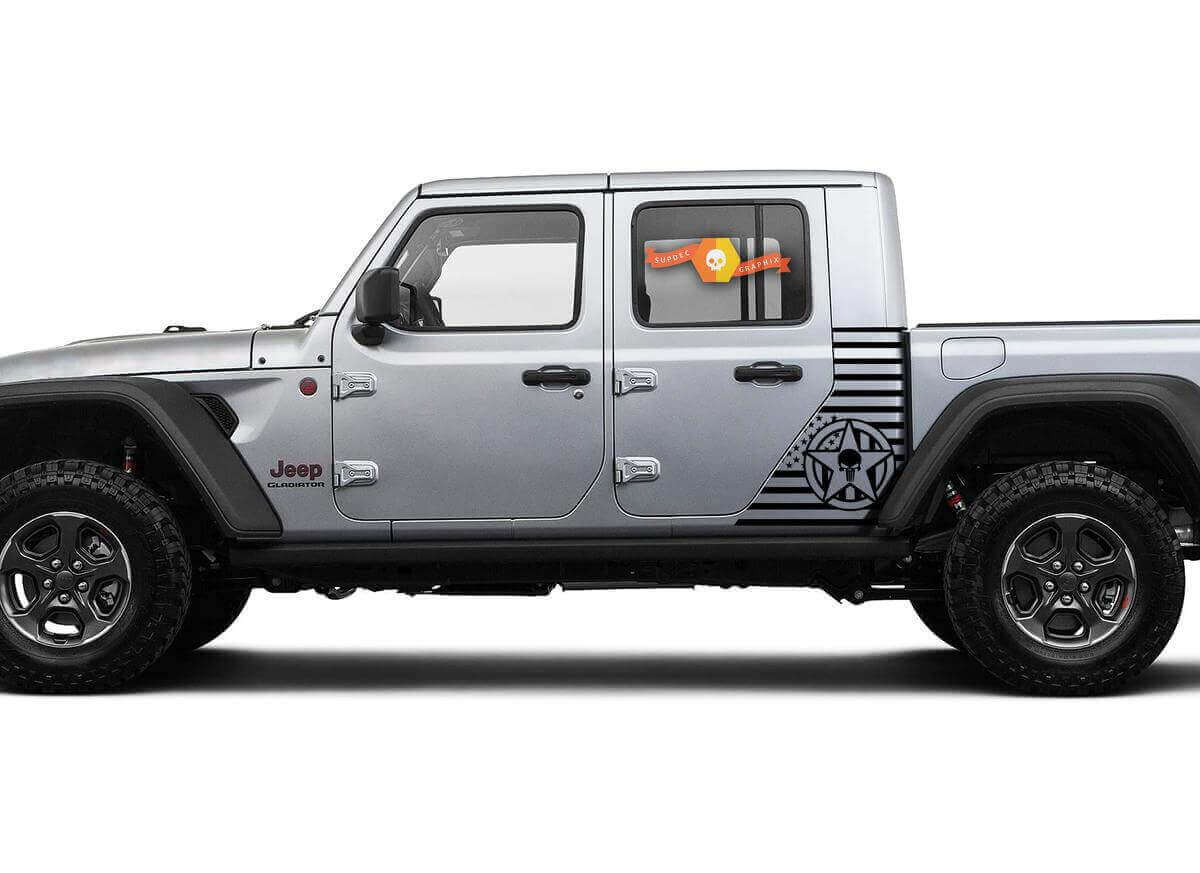 Adesivo in Vinile a Forma di Stella Militare con Bandiera USA per Jeep Gladiator
