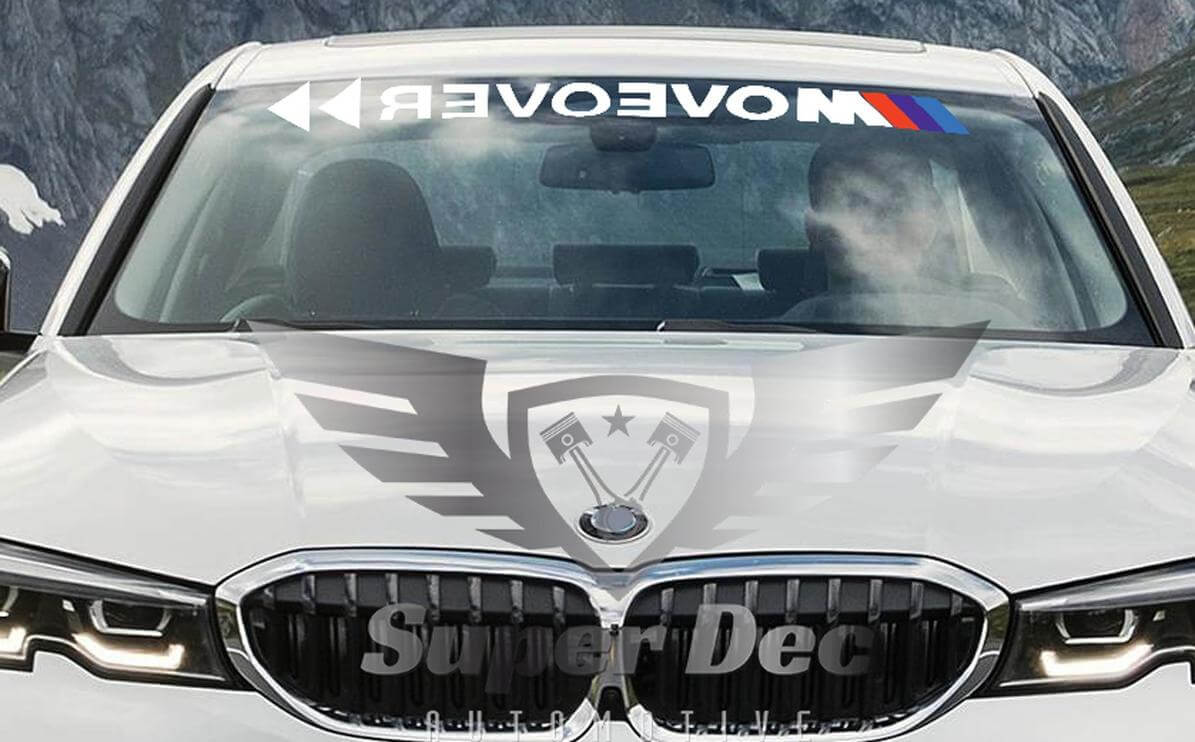 Adesivo in Vinile Banner Parabrezza Move Over Stile M per BMW Serie G/F/E