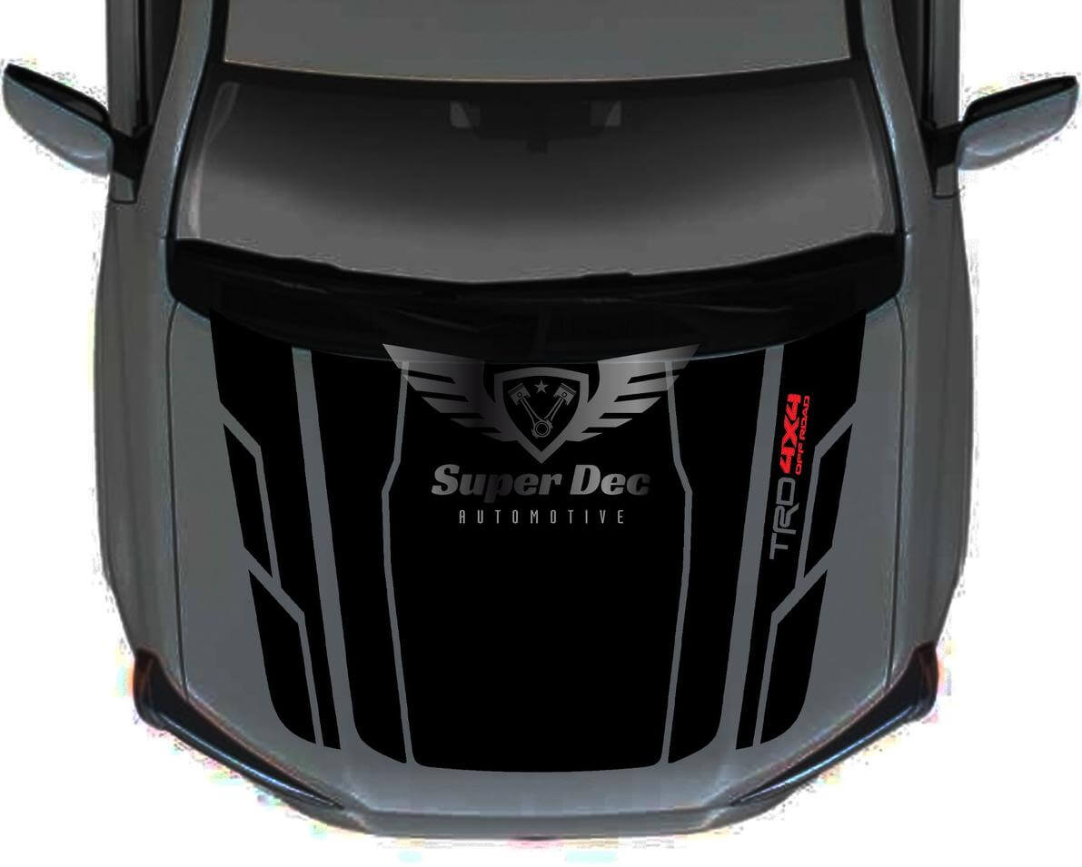 Kit Adesivi in Vinile Cofano Stile TRD per Toyota 4Runner Gen5 Senza Presa d'Aria
