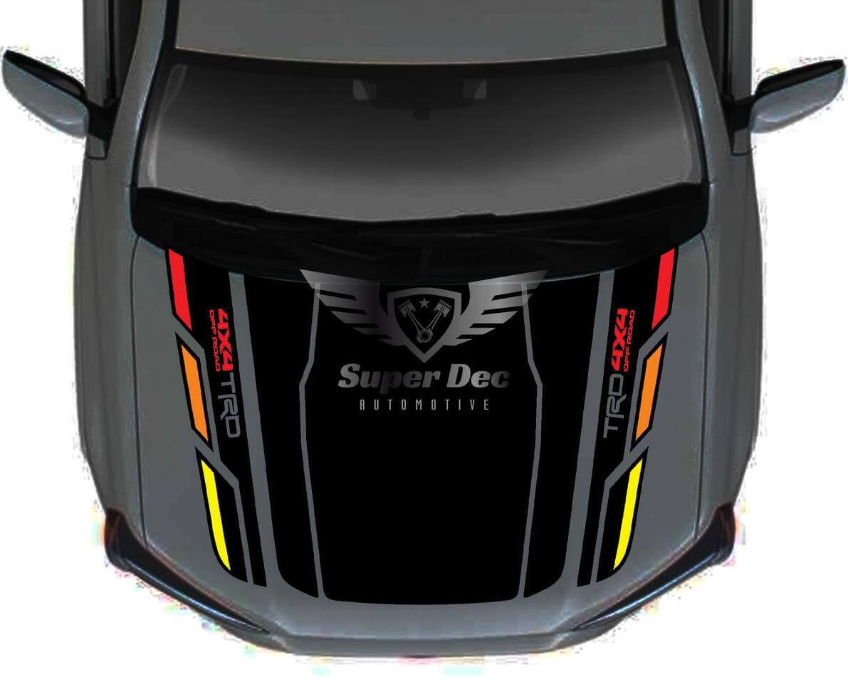 Adesivo Vinilico Vintage Stile TRD per Cofano Toyota 4Runner 5ª Gen Senza Presa d'Aria