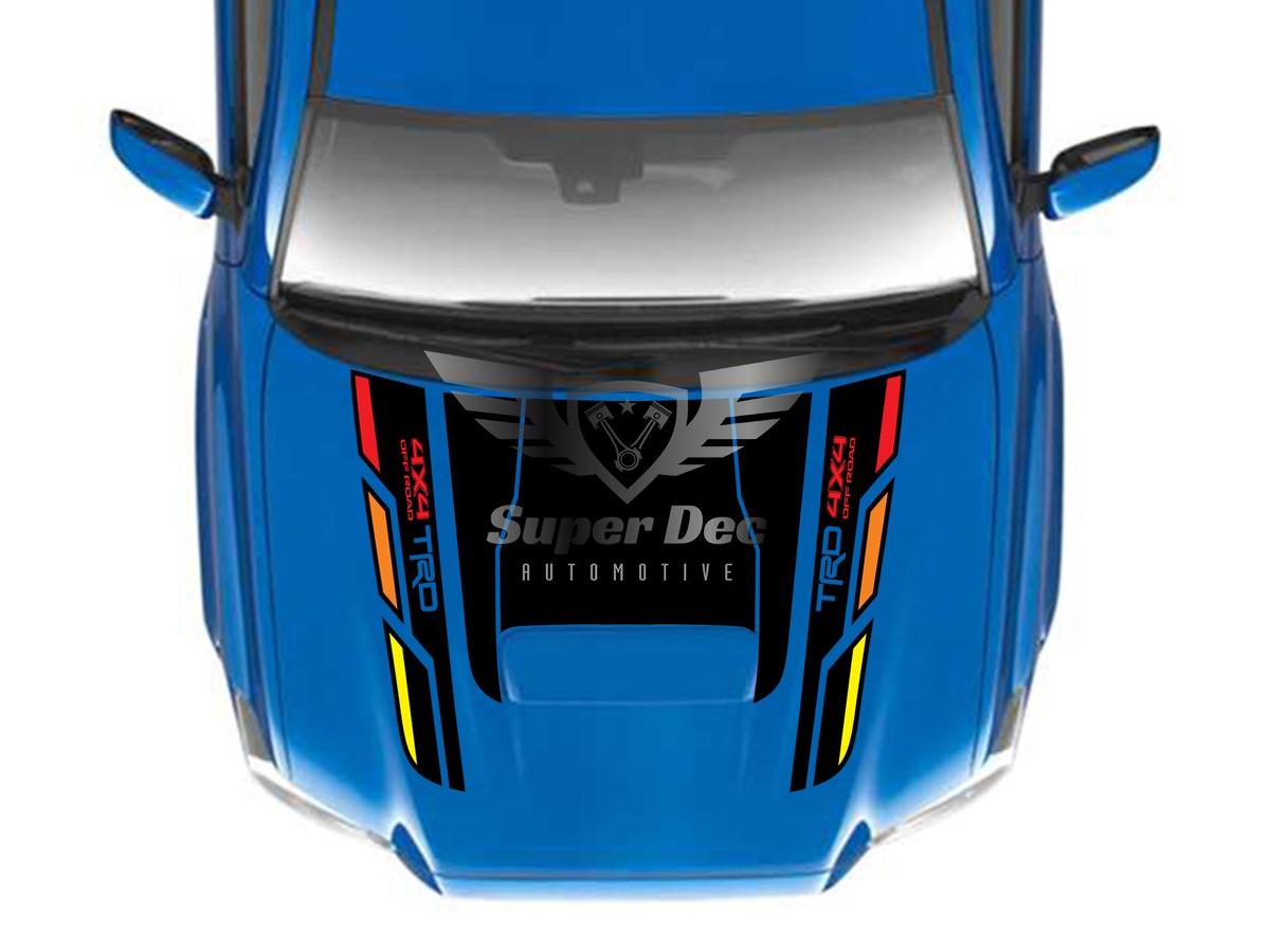 Vintage Old Style TRD 4x4 PRO Sport Off Road Cappuccio Adesivi in ​​vinile Decal adatta per Toyota Tacoma 16-21
