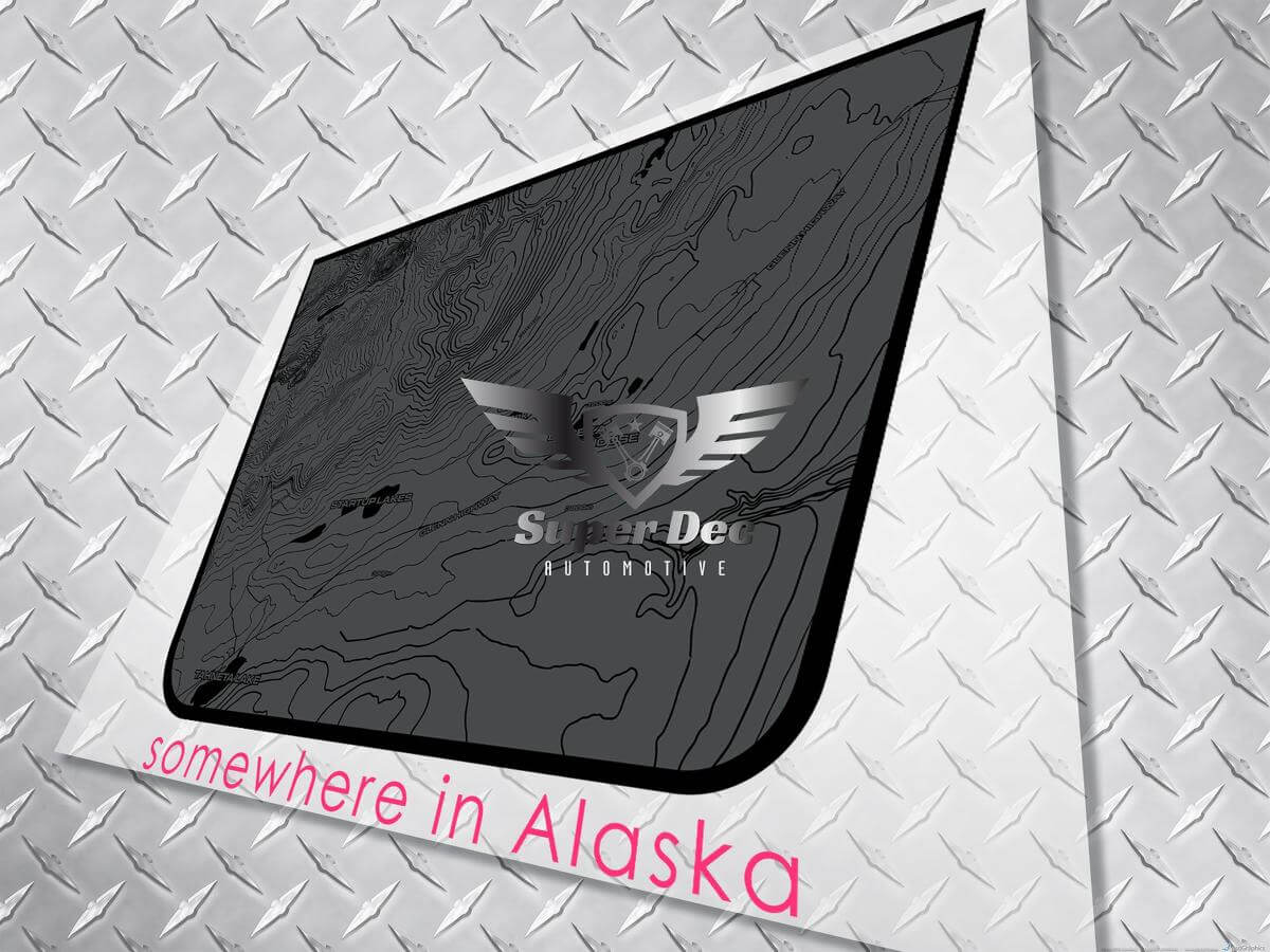 Adesivo in vinile con mappa topografica Blackout per cofano Jeep Wrangler e Gladiator