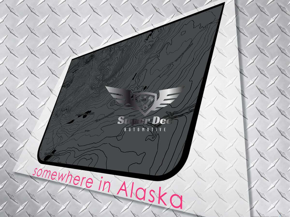 Adesivo in vinile con mappa topografica Blackout per cofano Jeep Wrangler e Gladiator