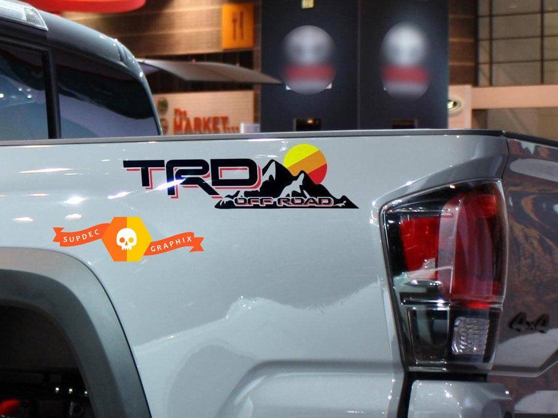 Adesivi Vinile Vintage da Comodino TRD Off Road Montagne Tramonto Decalcomanie Per Toyota Tacoma Tundra FJ Cruiser
