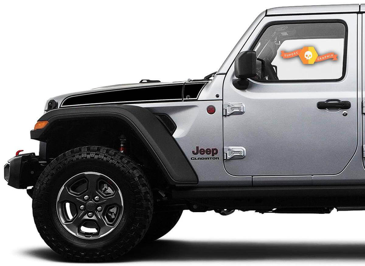 Strisce adesive viniliche laterali sagomate a contorno Coppia per Jeep Wrangler e Gladiator