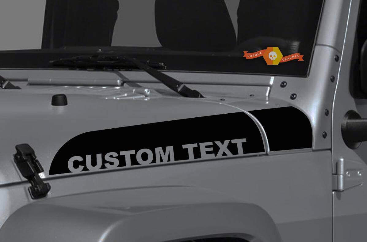 Kit Adesivi in Vinile Personalizzati per Strisce Laterali Cofano per Jeep Wrangler Gladiator