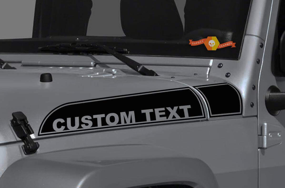 Kit di Adesivi in Vinile con Contorno Testo Personalizzato per Strisce Sul Cofano per Jeep Wrangler Gladiator