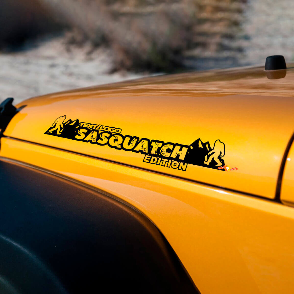 Adesivi in vinile personalizzati con testo per cofano Edizione Sasquatch per Jeep Wrangler