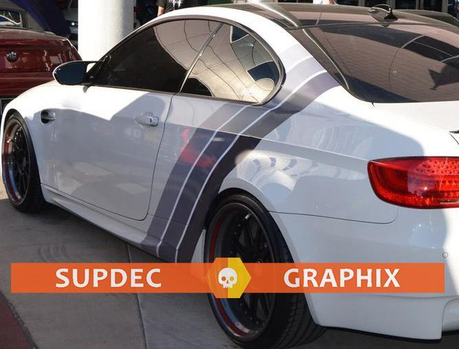 Adesivo decalcomania in vinile Shadows of Grey Stripes Rally lato superiore Racing BMW Motorsport Performance
