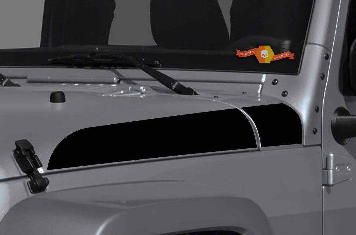 Coppia di Adesivi in Vinile a Strisce Accentuate per Cofano Lato Jeep Wrangler & Gladiator