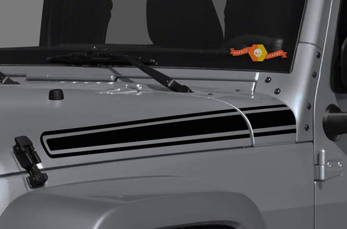 Set di Adesivi in Vinile Striscia Laterale Cofano Rampa per Jeep Wrangler e Gladiator