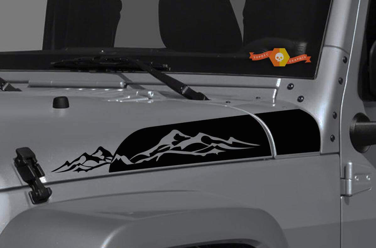 Kit di Adesivi in Vinile Laterali per Cappa Mountains per Jeep Wrangler & Gladiator