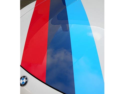 Adesivo in vinile con triple strisce sul cofano in stile Motorsport per BMW
