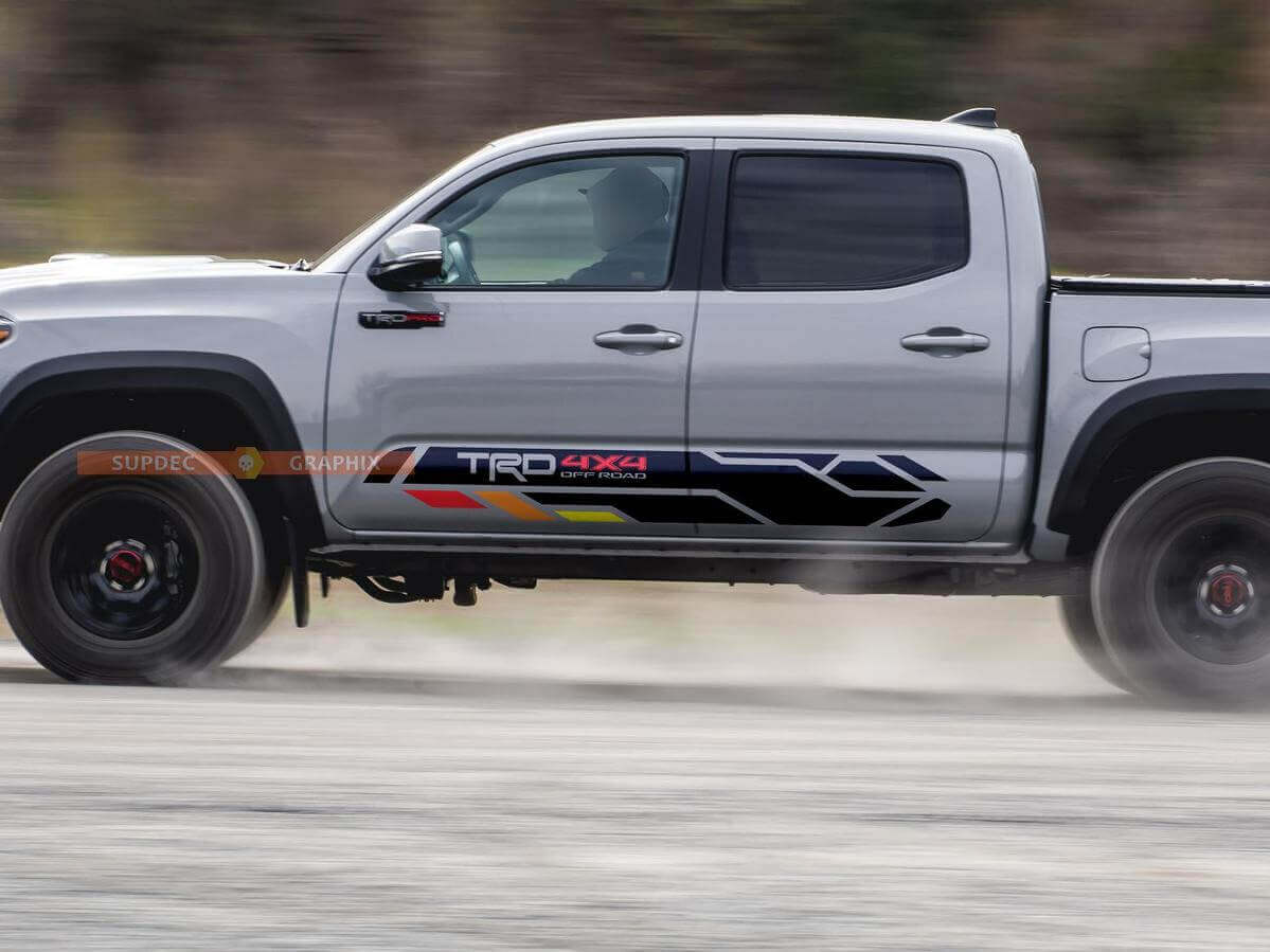 Kit Adesivi Laterali in Vinile 4x4 Off Road Stile TRD per Toyota Tacoma o Tundra