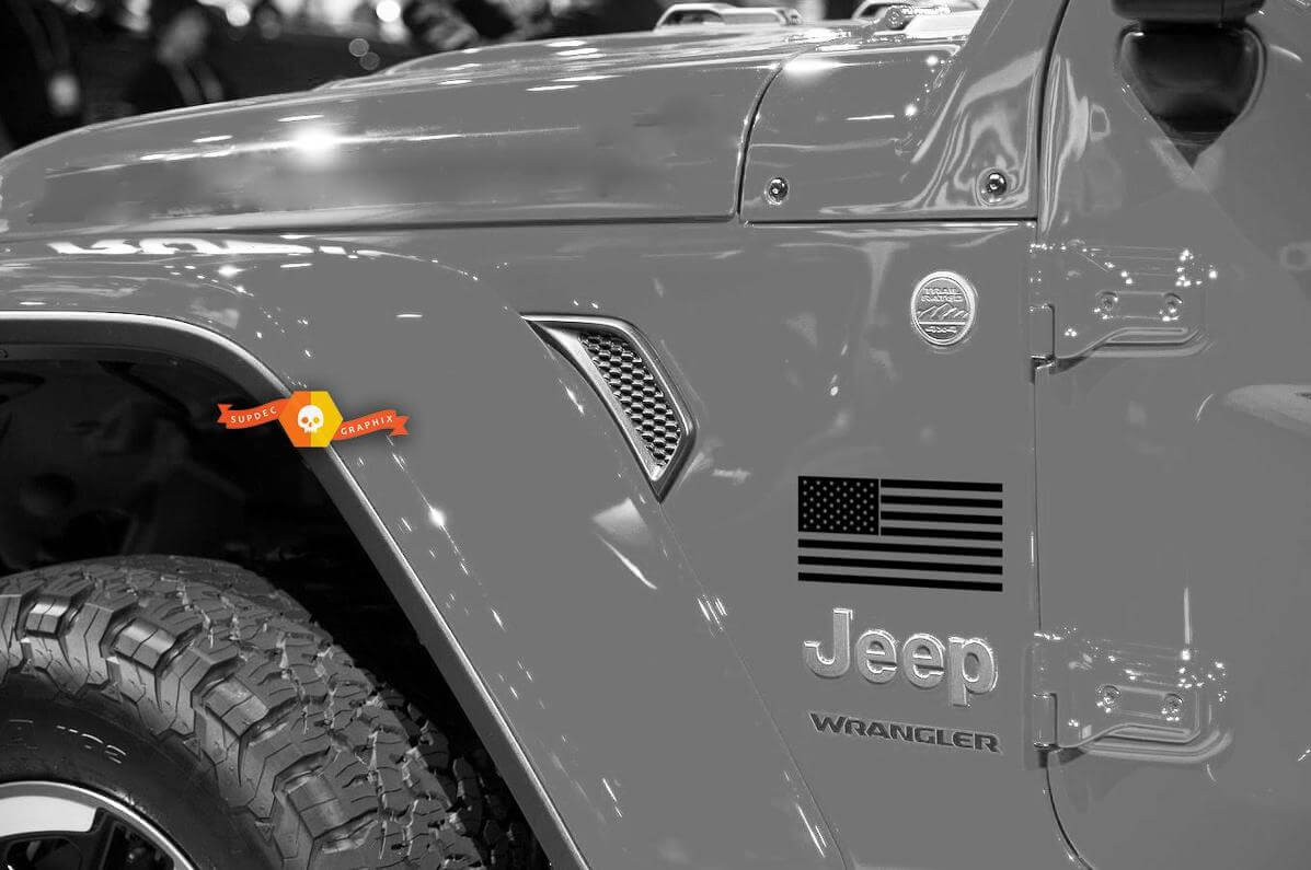 Adesivo in Vinile con Bandiera Americana per Parafango Jeep Wrangler & Gladiator