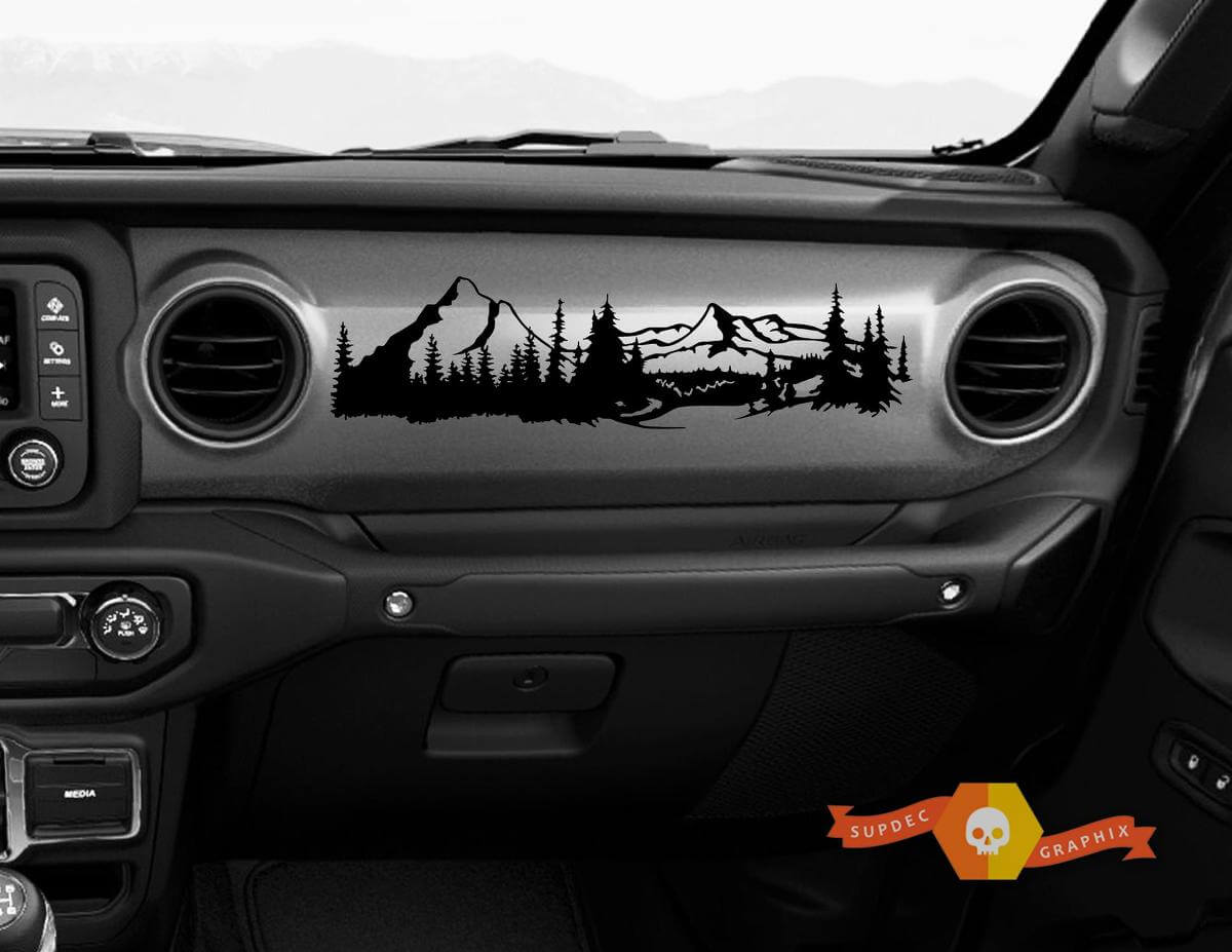 Adesivo in Vinile per Cruscotto Foresta di Montagna per Jeep Gladiator JT