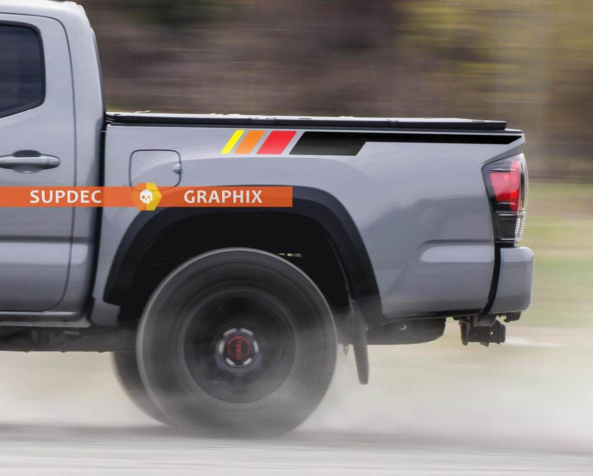 Kit di Adesivi in Vinile Strisce Laterali Stile Retrò per Toyota Tacoma 2016-2020
