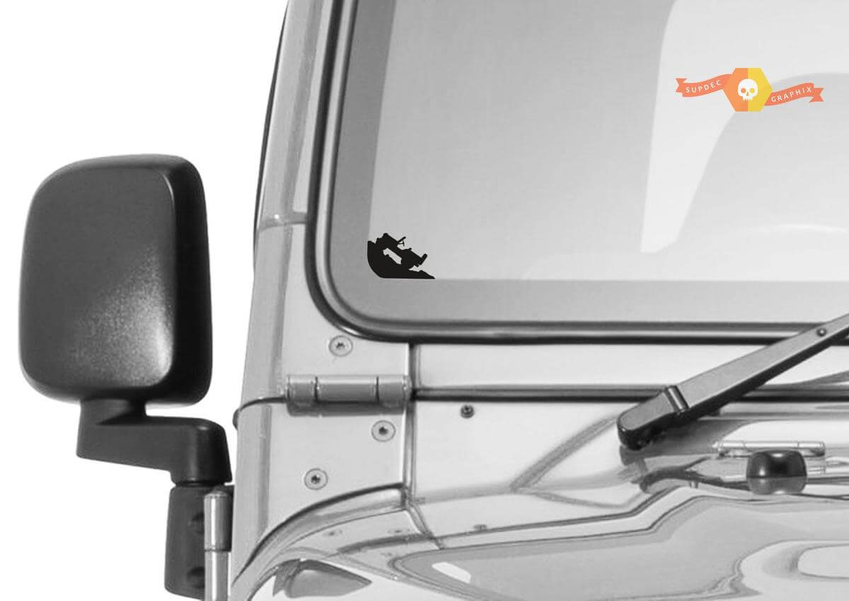 Adesivo in Vinile con Angolo Parabrezza Uovo di Pasqua Rock Climber per Jeep Wrangler