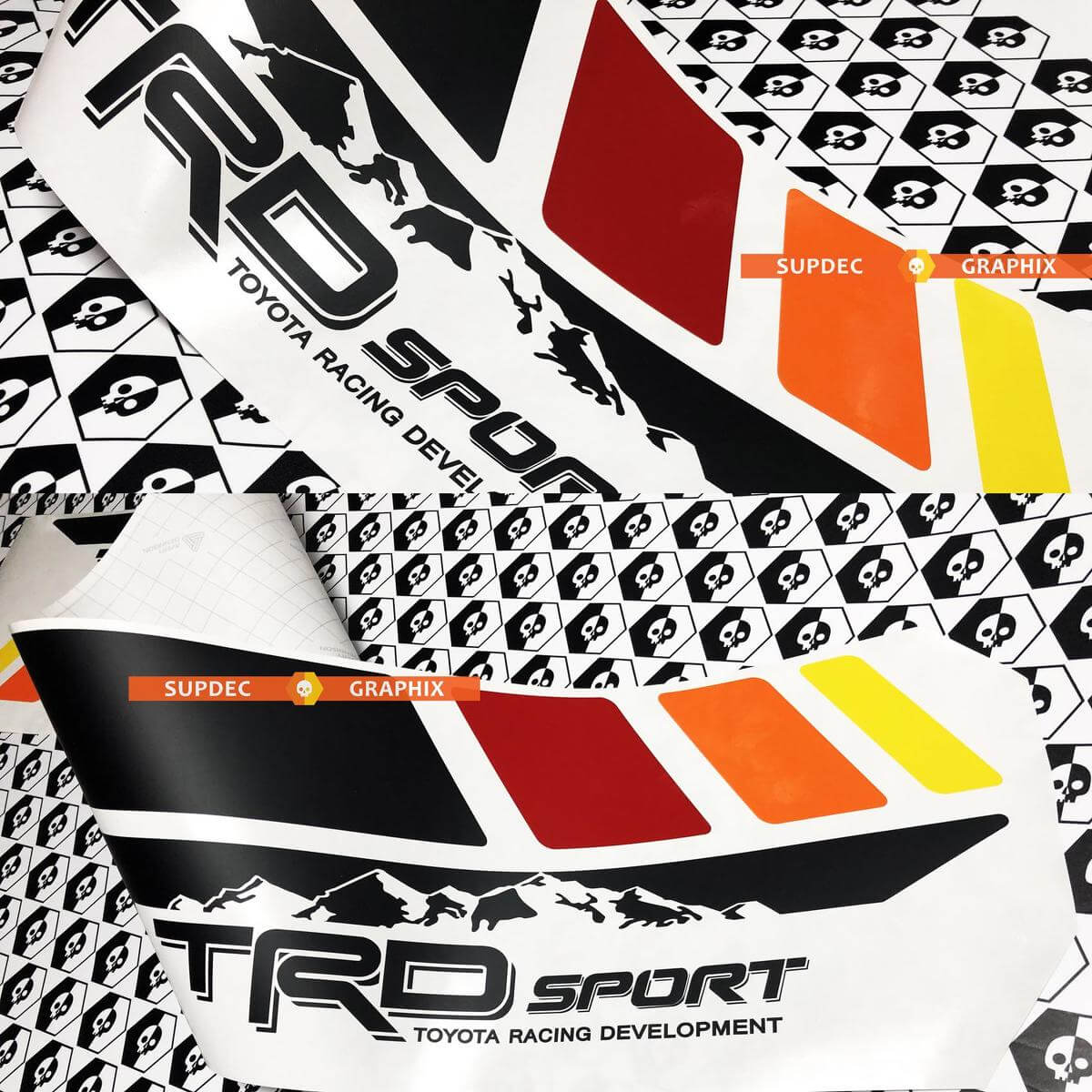 Kit Adesivi Striscia Laterale Vintage in Stile Montagna Sport TRD per Toyota Tacoma 2005-2020
