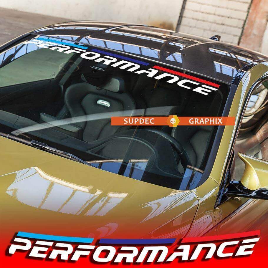 Adesivo in vinile stile bandiera parabrezza M Performance per BMW