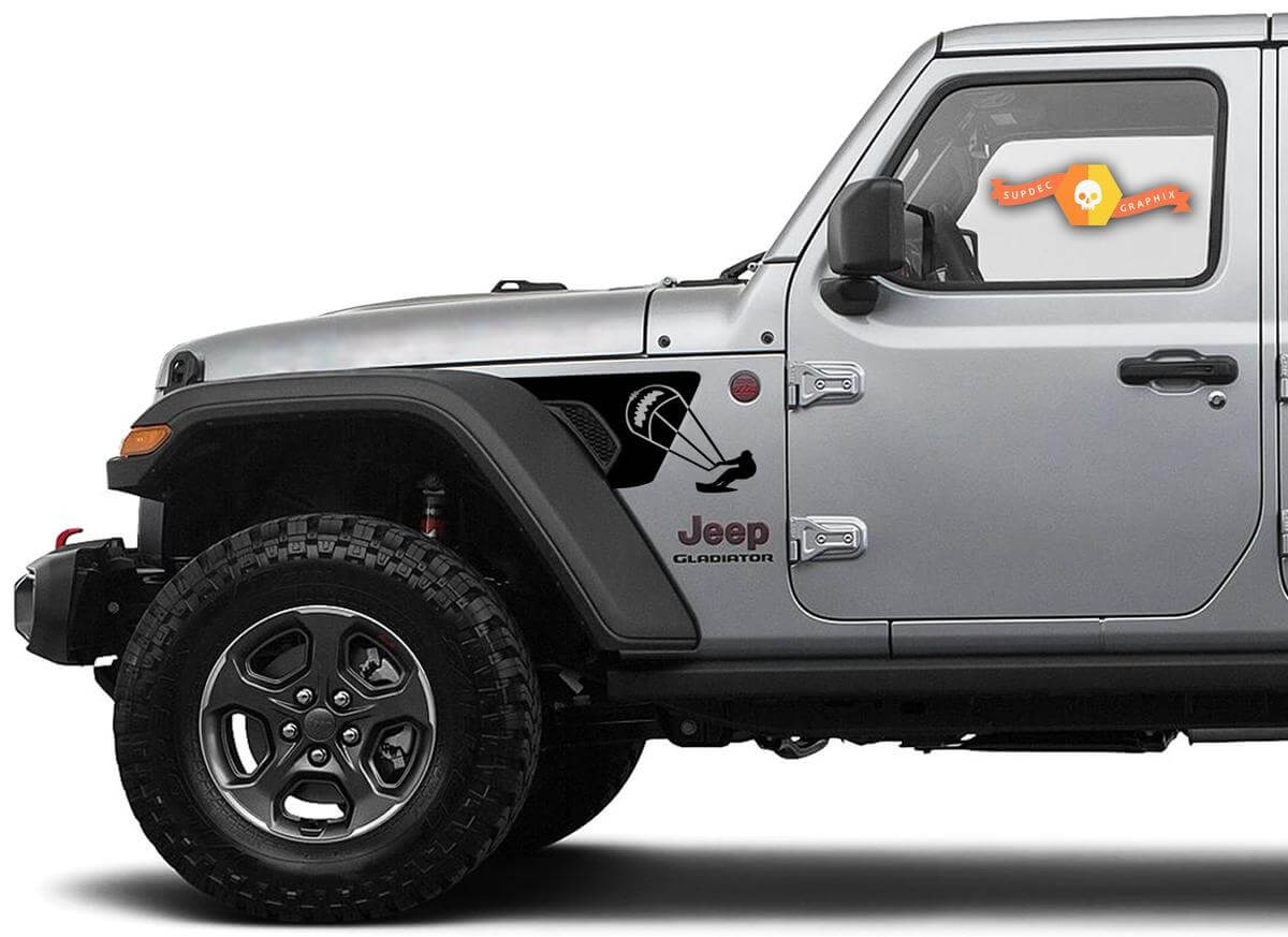 Adesivo in Vinile per Paraurti e Ventilazione Skydiver per Jeep Wrangler 2018-2021