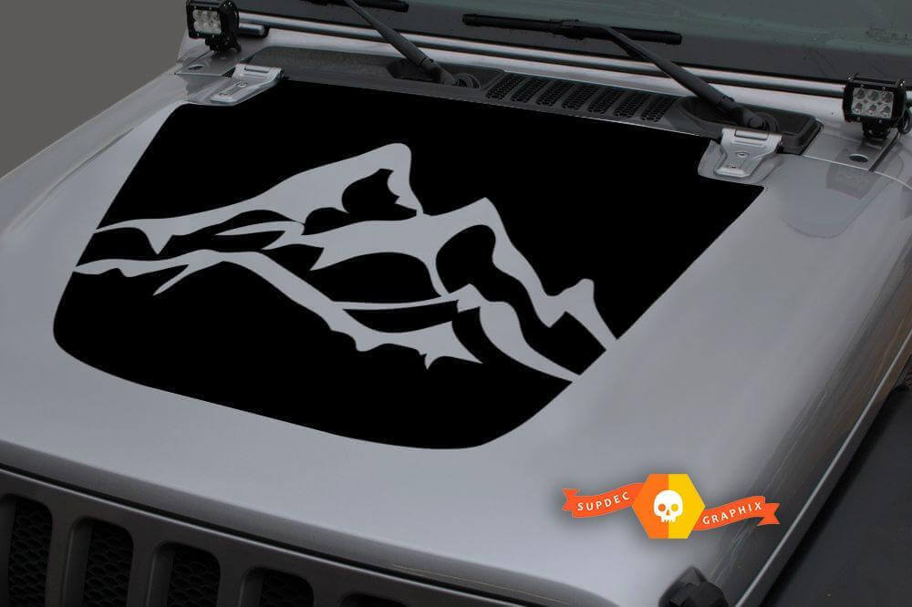 Adesivo in Vinile Mountain Range Hood per Jeep Gladiator e Wrangler