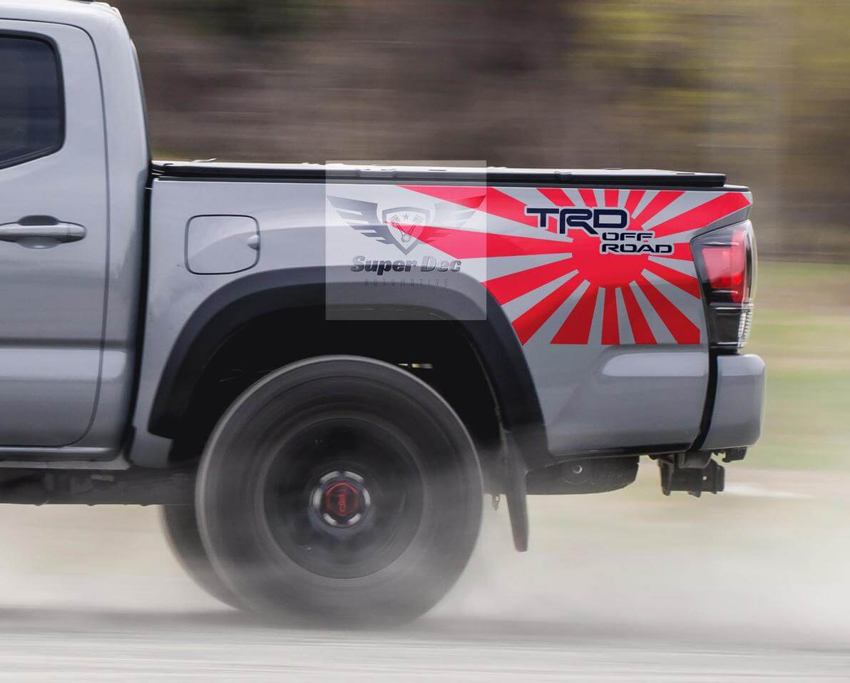 Kit di decalcomanie in vinile stile TRD JDM Rising Sun per soglia Toyota Tacoma Tundra 2013-2020