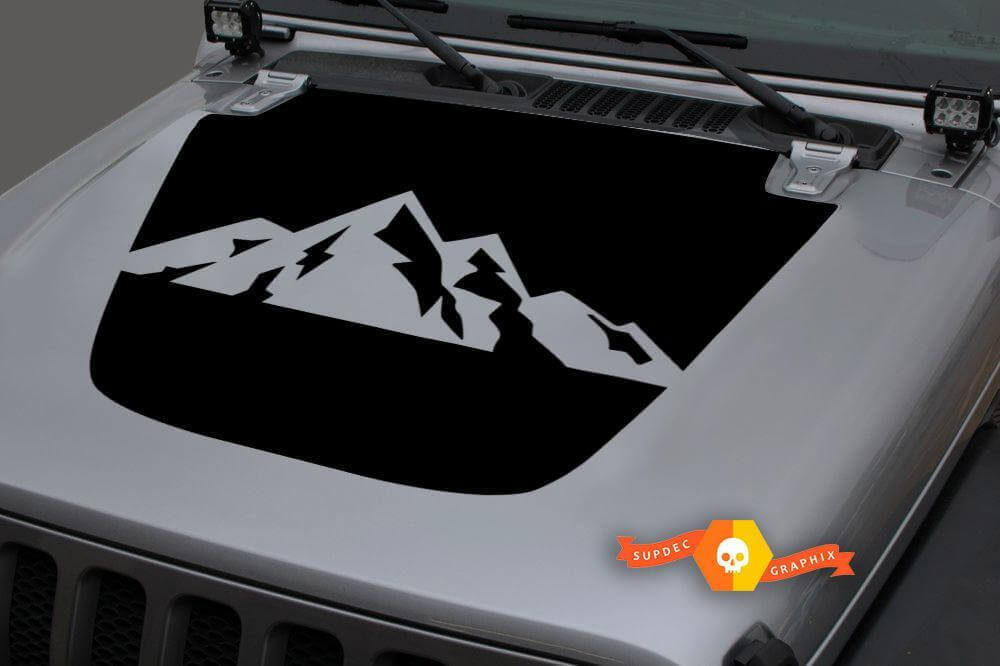 Adesivo in Vinile Cofano Montagna Ripida per Jeep Gladiator e Wrangler