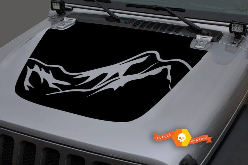 Adesivo in vinile con grafica di montagne per Jeep Gladiator Wrangler